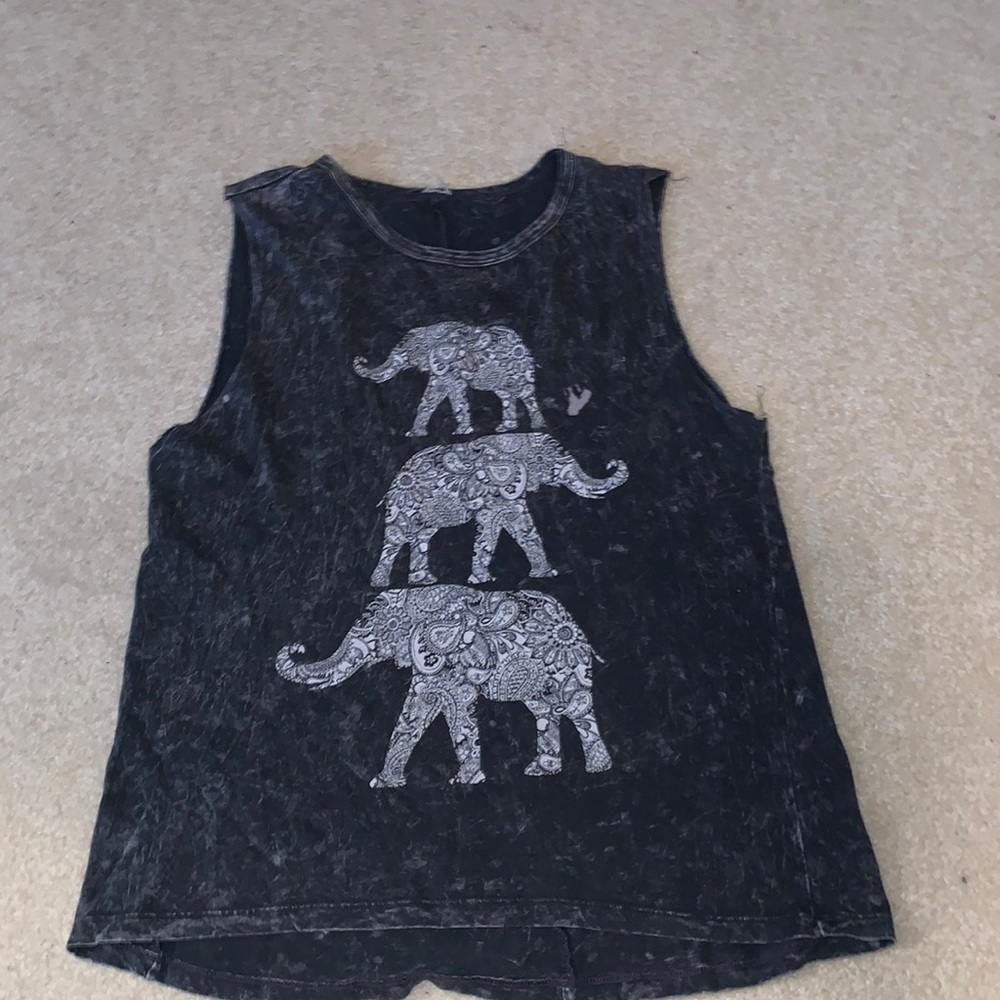 Black elephant tank top